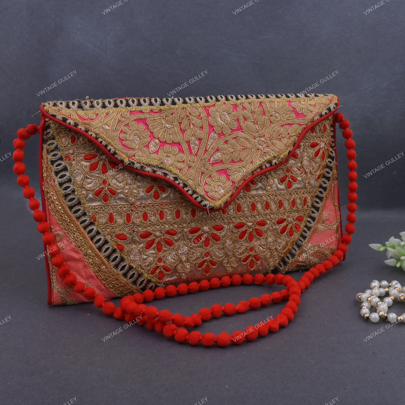 Handicraft womens Rajasthani Multicolor Matka Handbag - Taajoo